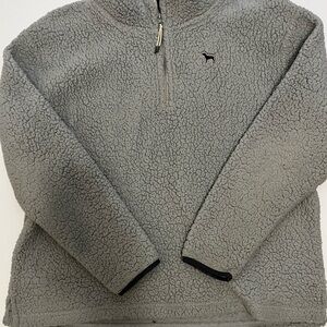 PINK Victoria's Secret Light Gray Teddy Jacket